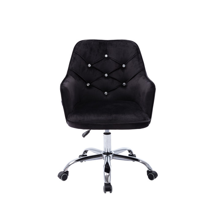 Everly Quinn Home Office Chair Computer Ergonomic Velvet Task Chair